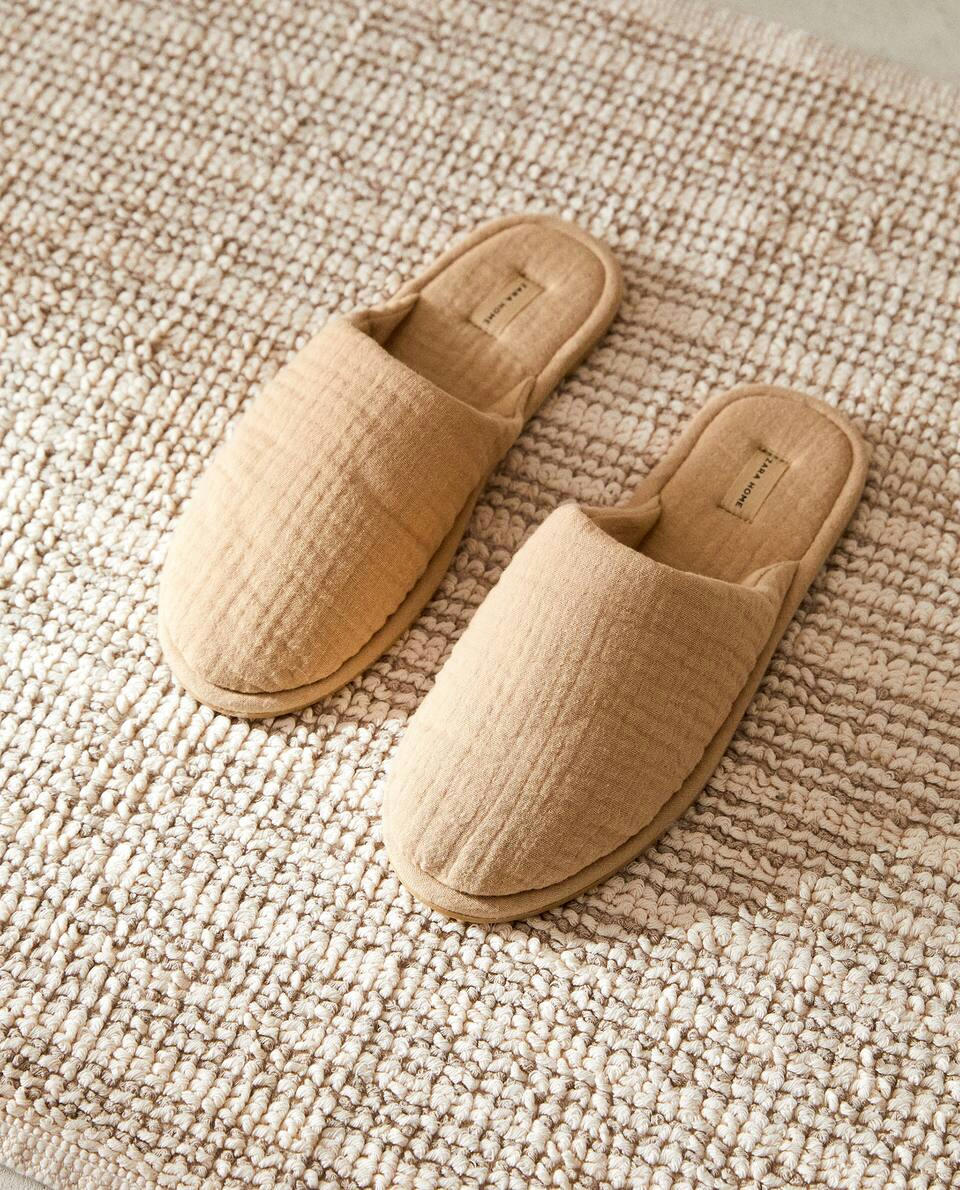COTTON MUSLIN SLIPPERS