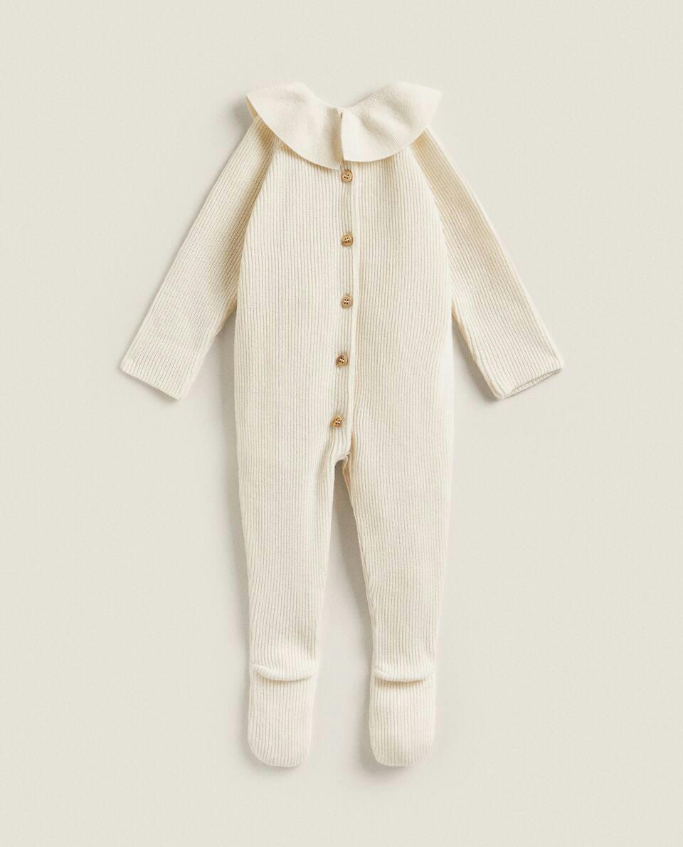 COTTON ROMPER WITH SILK AND COLLAR