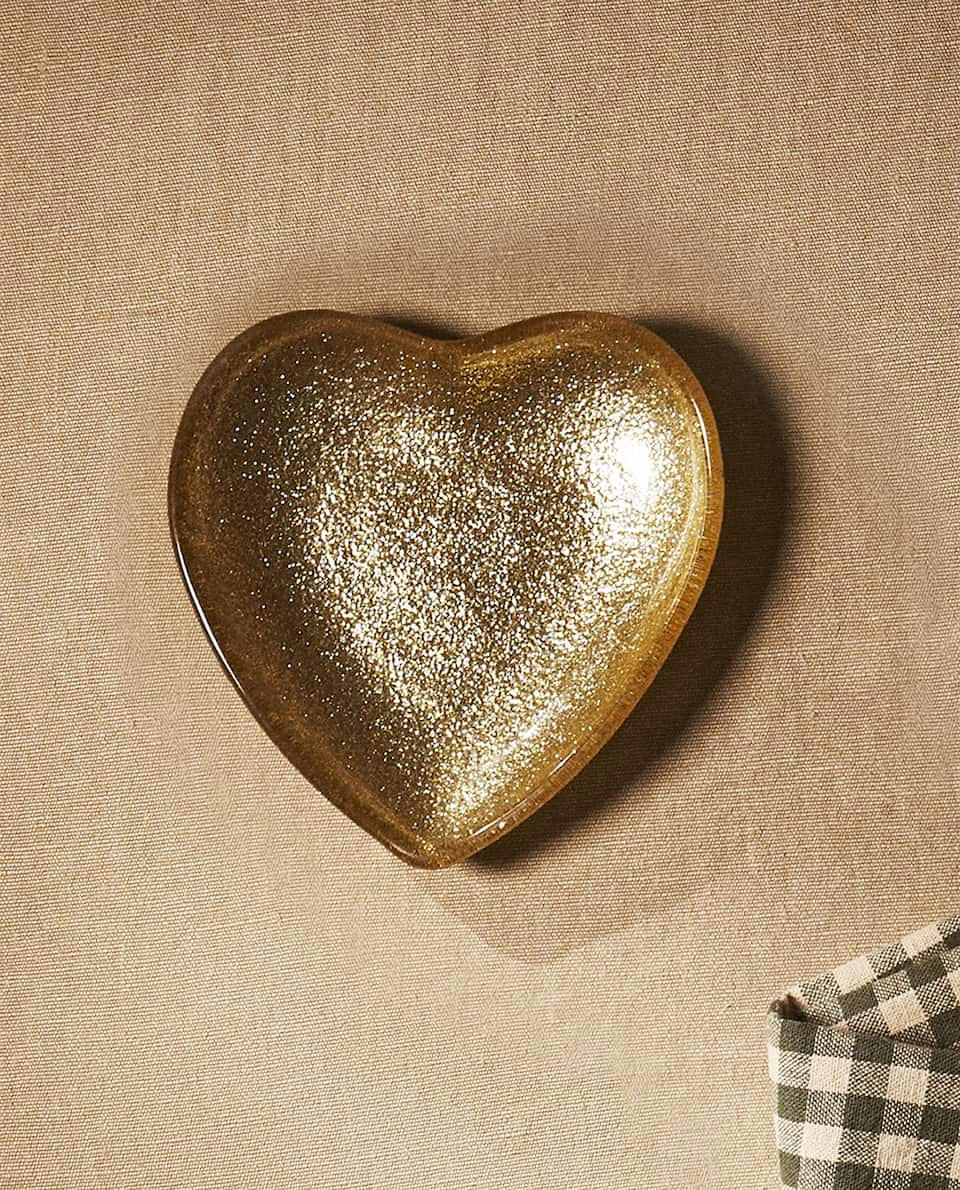 CHRISTMAS HEART GLASS BOWL