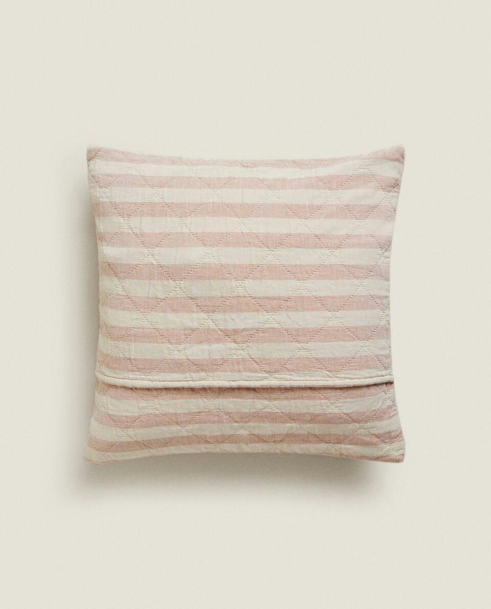 DYED THREAD STRIPED CUSHION COVER