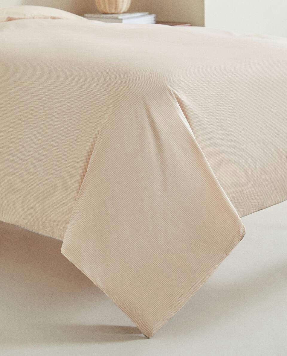 GINGHAM PRINT FITTED SHEET