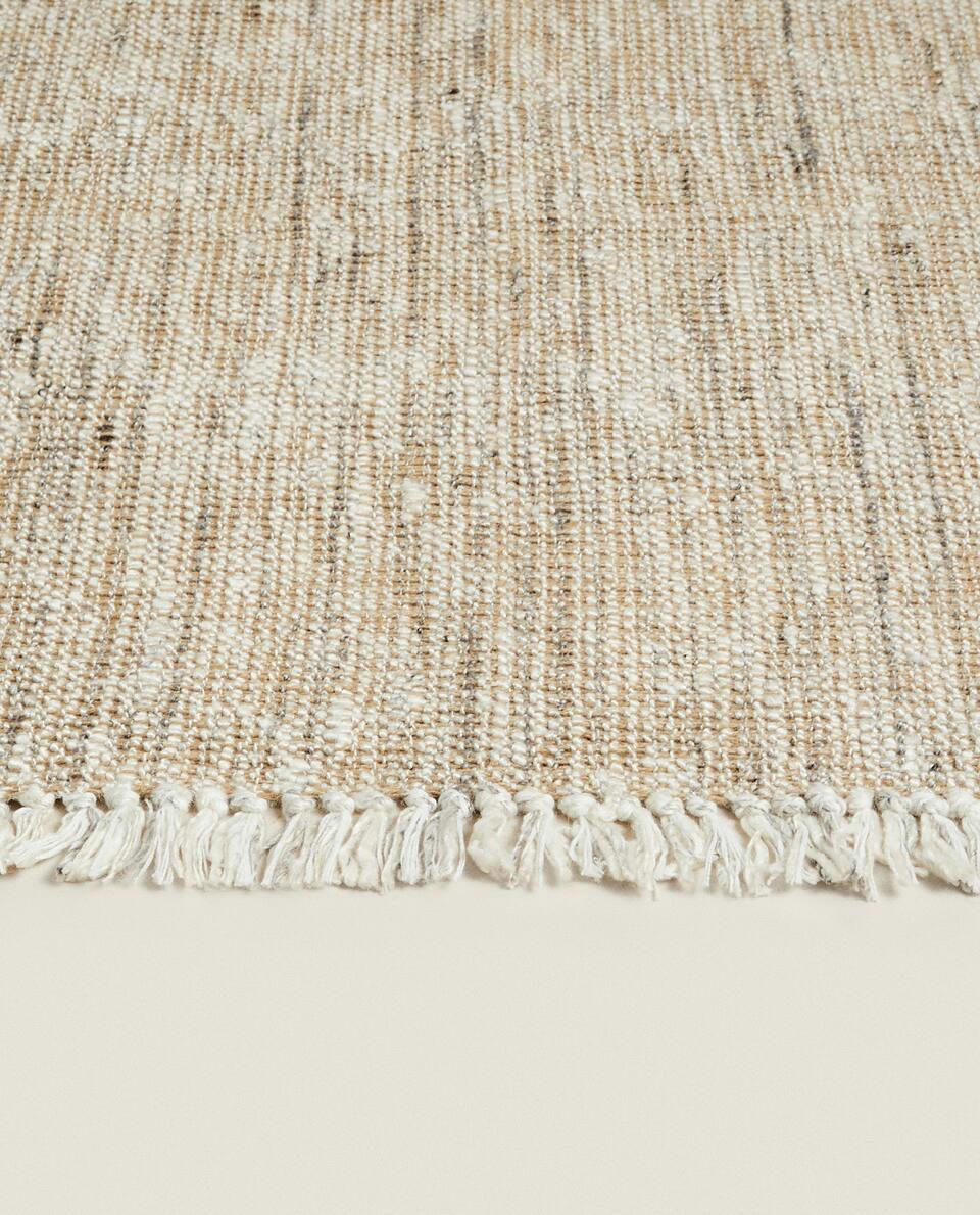 NON-SLIP FRINGED JUTE RUG