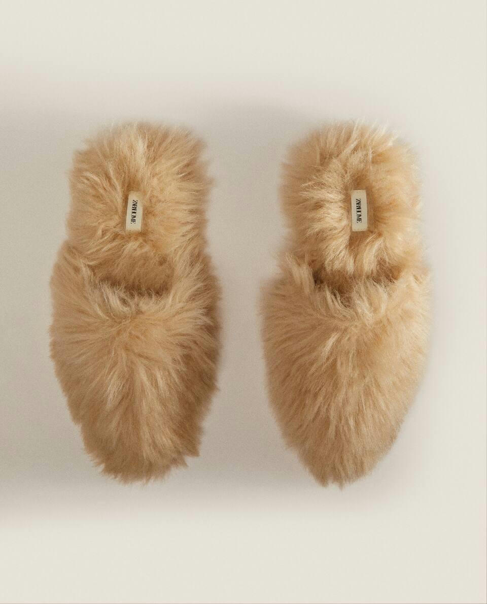 FAUX FUR MULE SLIPPERS