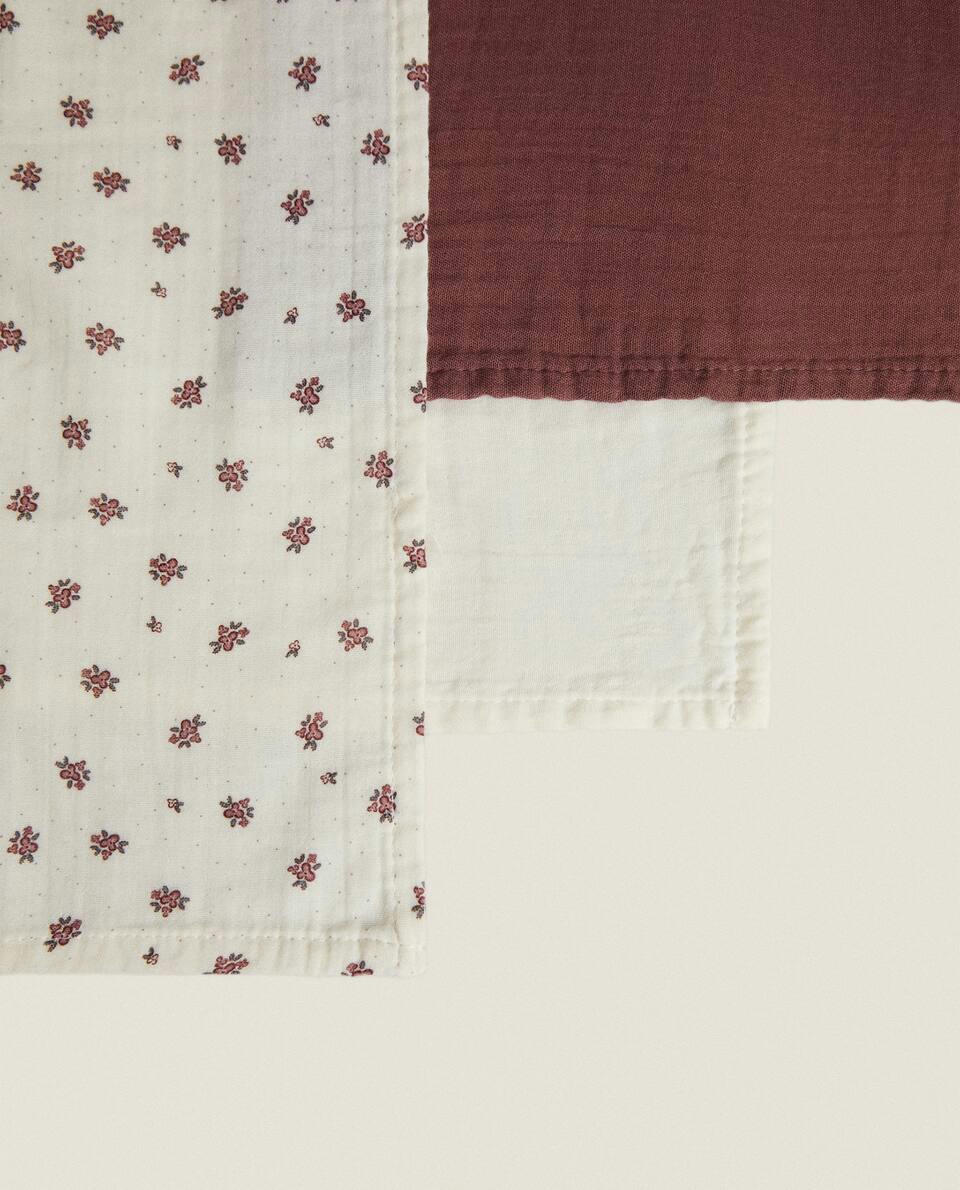 CHILDREN’S FLORAL MUSLIN CLOTH (SET OF 3)