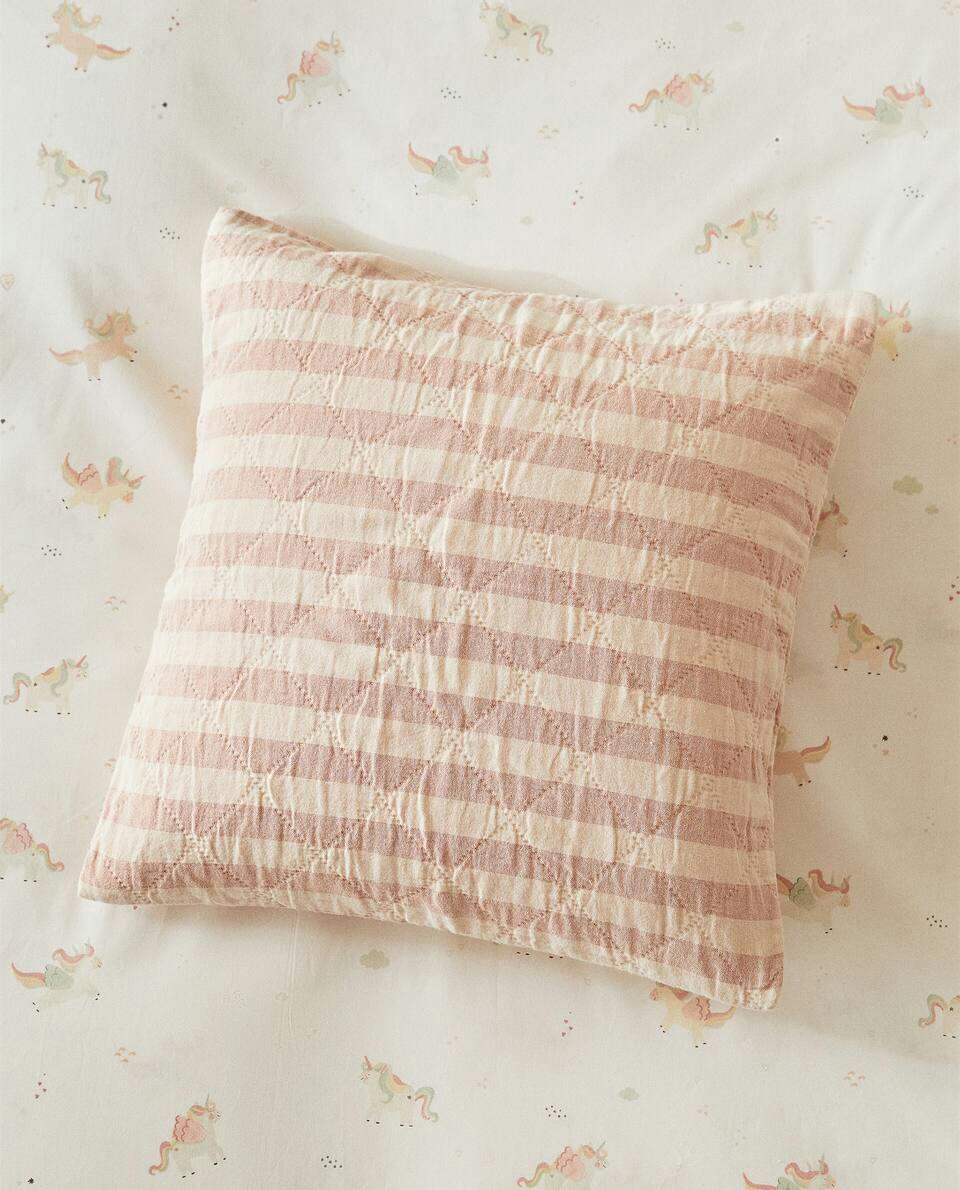 DYED THREAD STRIPED CUSHION COVER