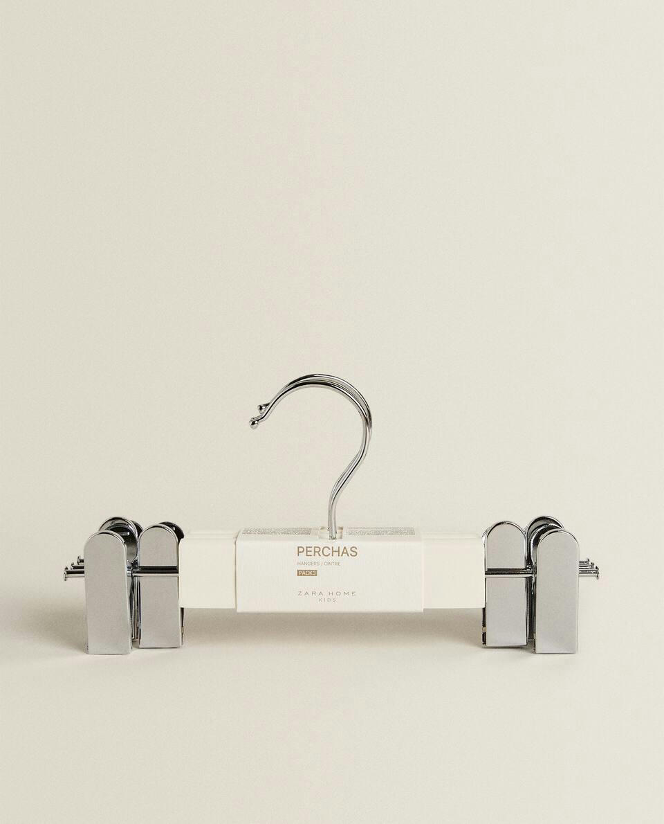 OYSTER WHITE WOODEN SKIRT HANGER (SET OF 3)