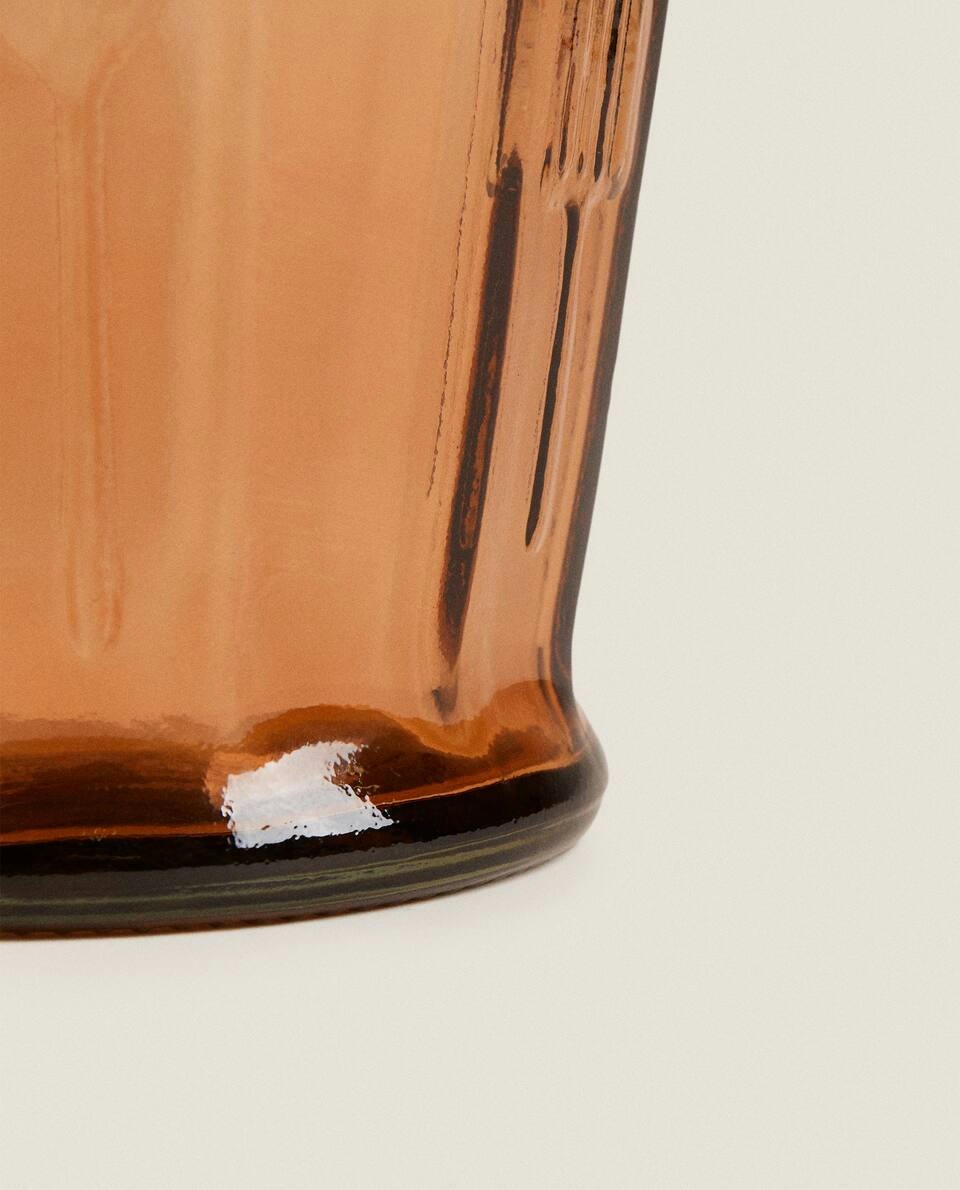 FACETED GLASS UTENSIL HOLDER