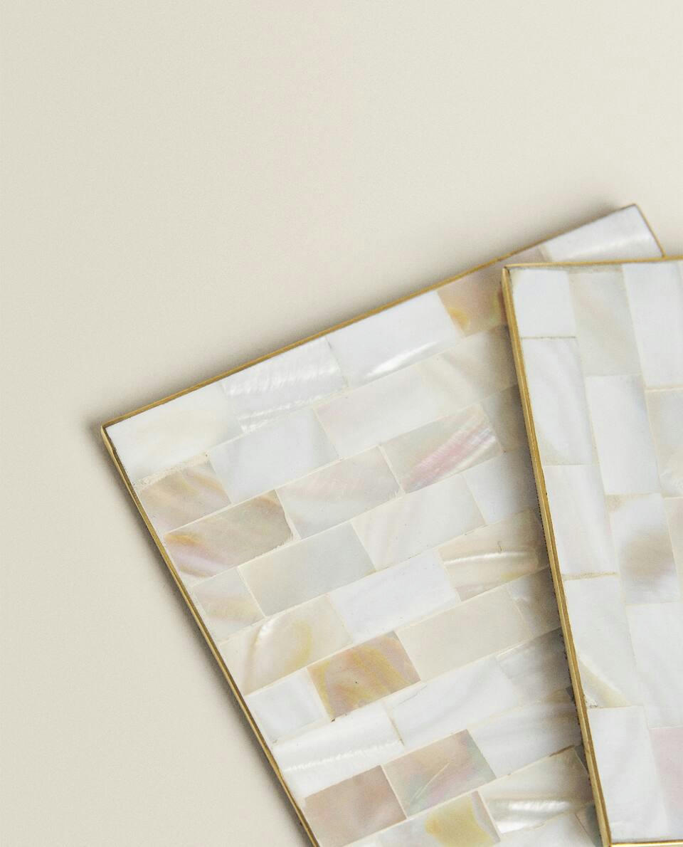 MOTHER-OF-PEARL COASTER (PACK OF 4)