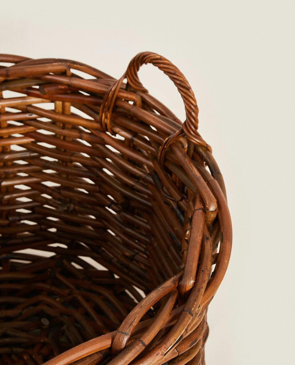 LARGE CHUNKY RATTAN BASKET