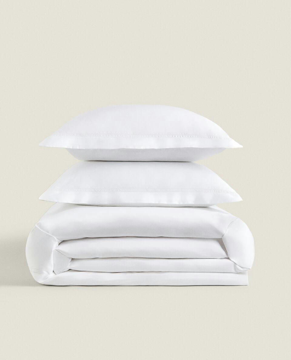 (500 THREAD COUNT) SATEEN DUVET COVER WITH DOUBLE HEMSTITCHING