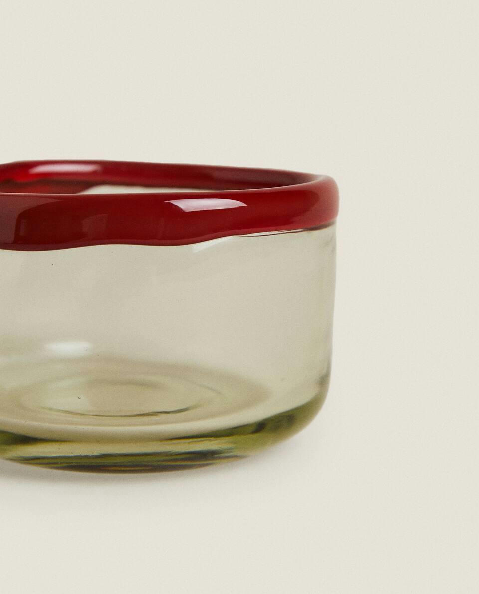 RIMMED GLASS BOWL