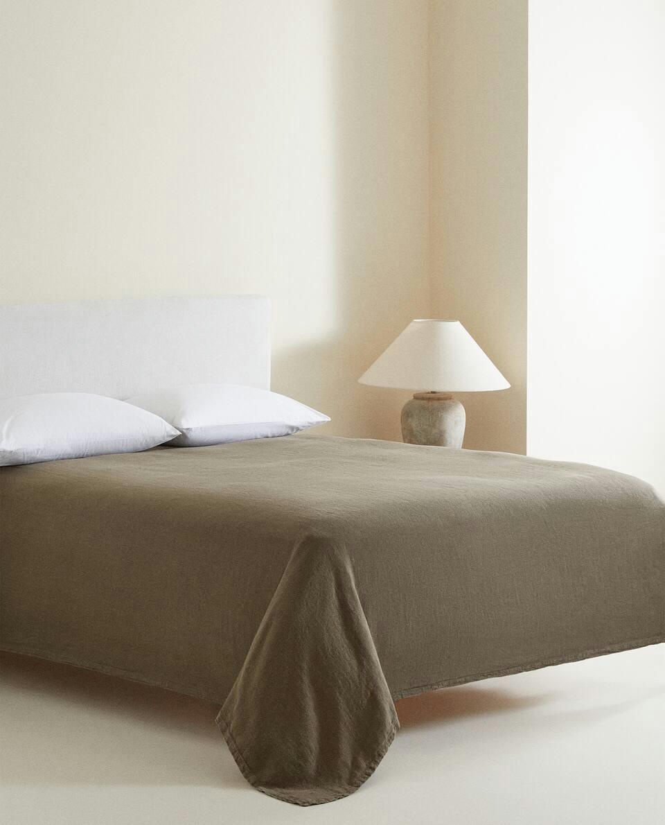 WASHED LINEN BEDSPREAD (400 GxM2)