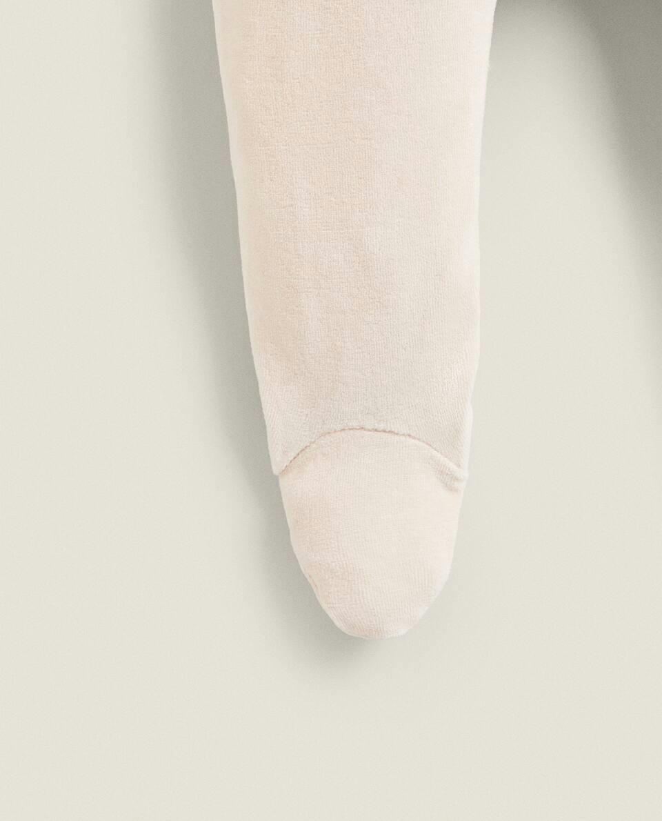 VELOUR ROMPER SUIT WITH FRILLED COLLAR