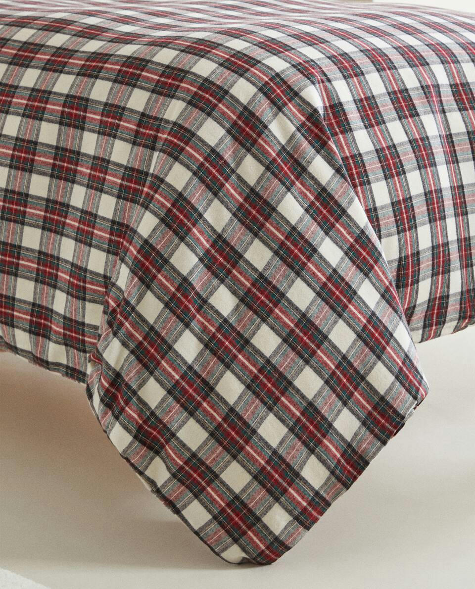CHRISTMAS TARTAN FLANNEL DUVET COVER