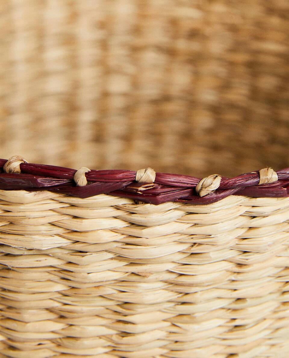 BRAIDED BASKET WITH HANDLES