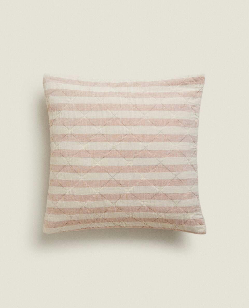 DYED THREAD STRIPED CUSHION COVER