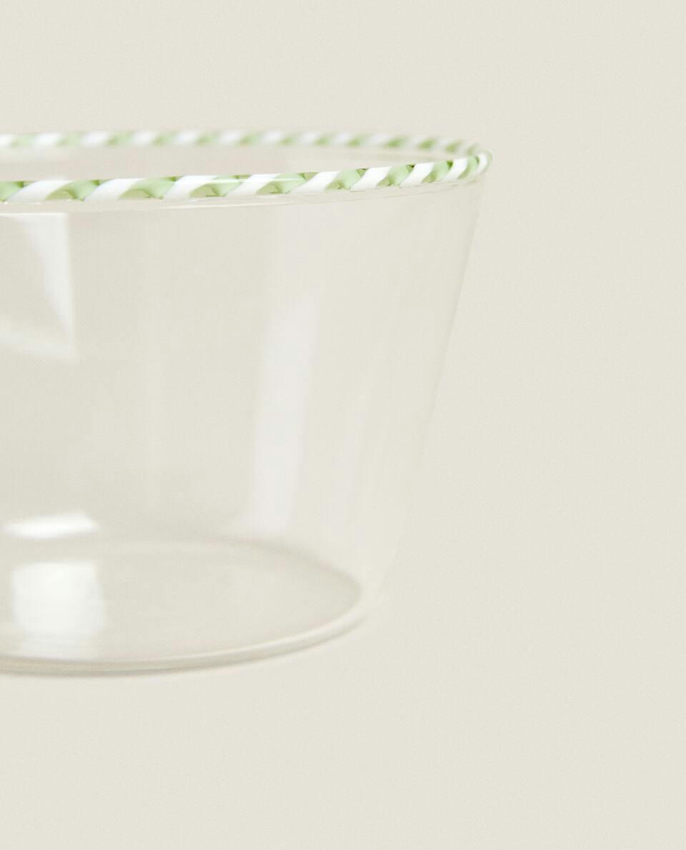 BOROSILICATE GLASS BOWL WITH CHRISTMAS CANDY CANE