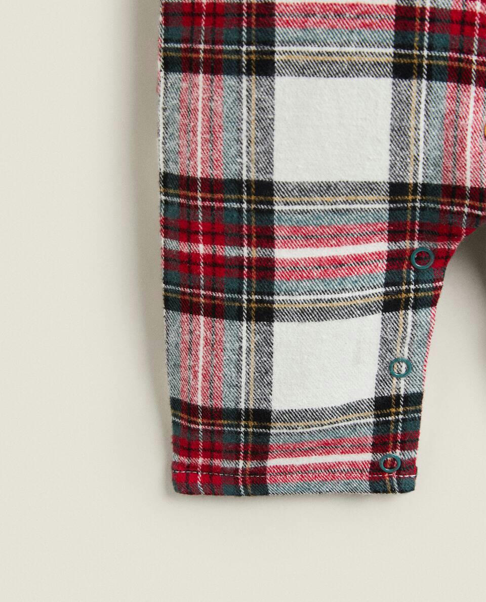 CHRISTMAS TARTAN BABY ROMPER
