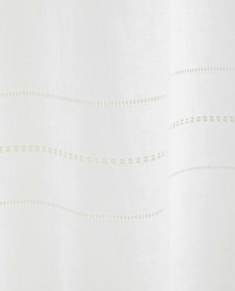 HEMSTITCHED LINEN CURTAIN