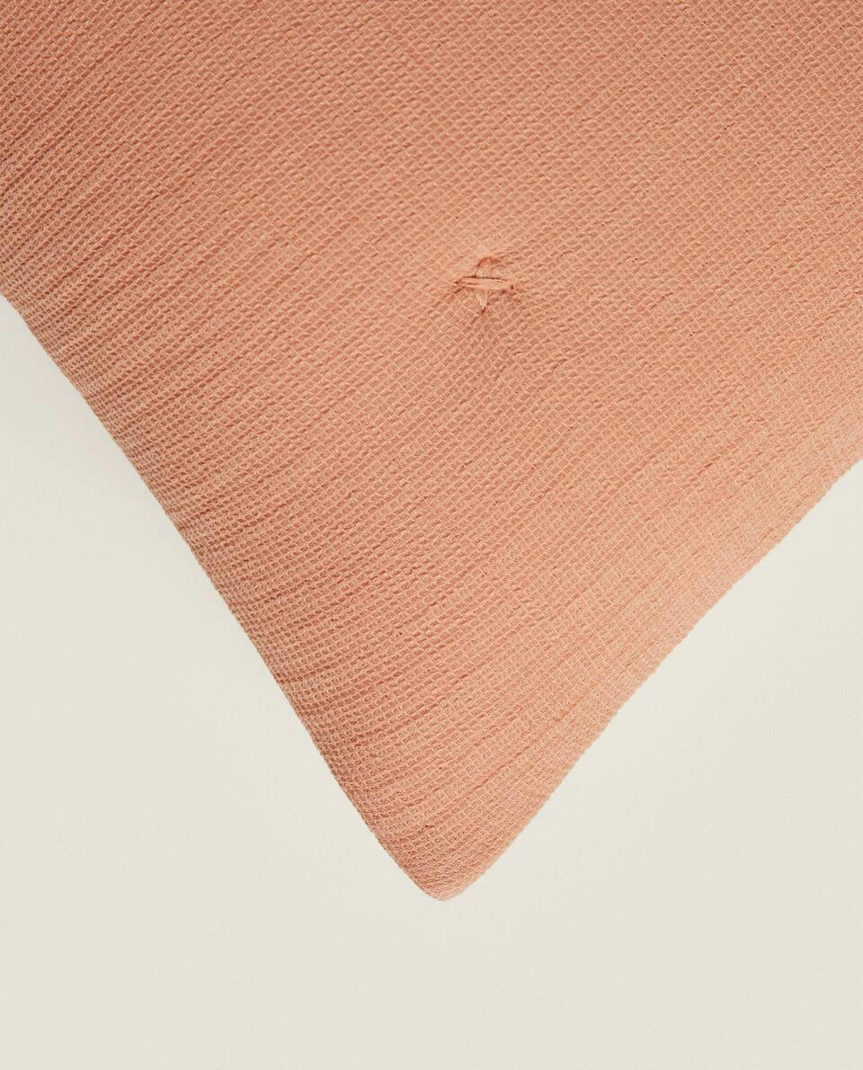 WAFFLE-KNIT CUSHION COVER