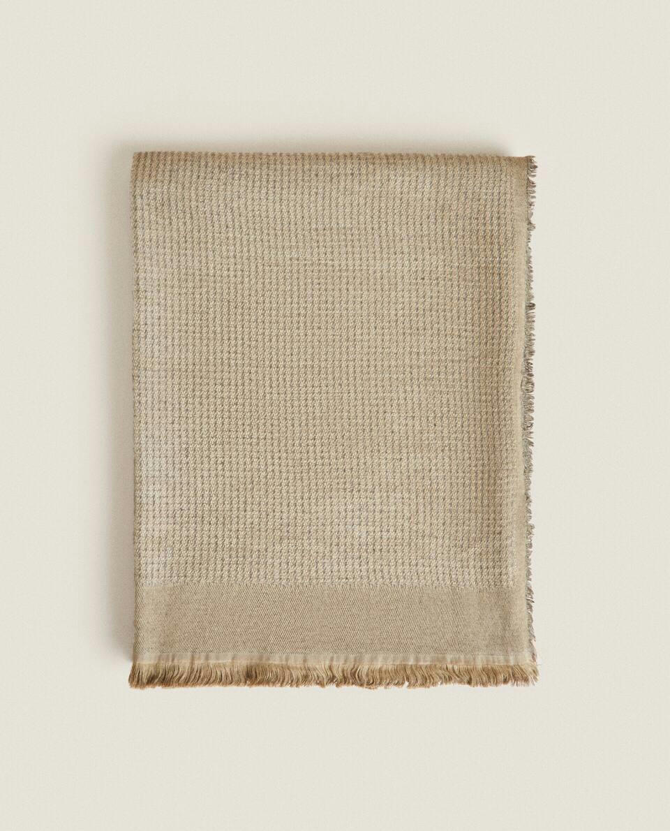 COTTON BLANKET WITH FRINGING
