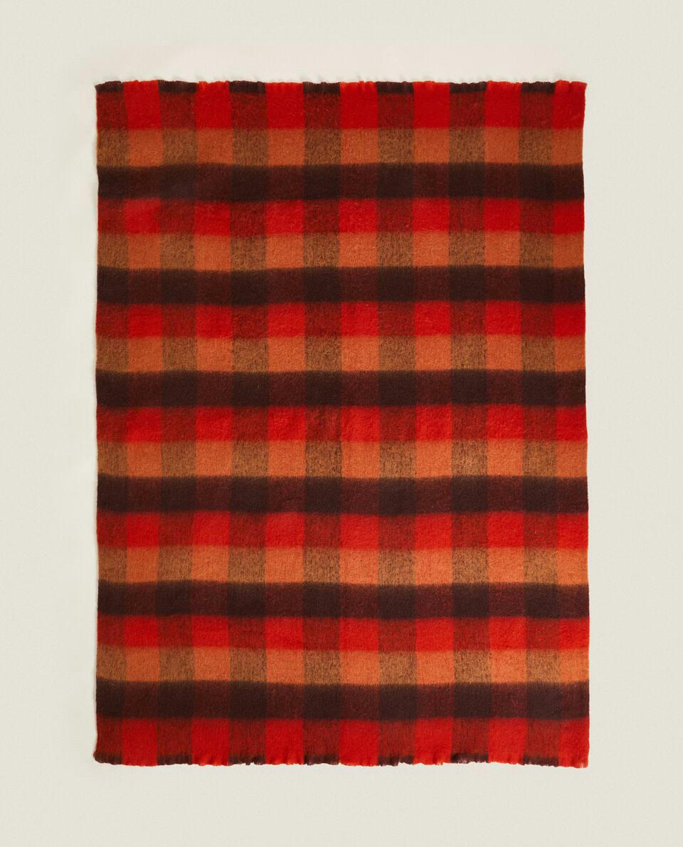 FRAYED CHECKED BLANKET
