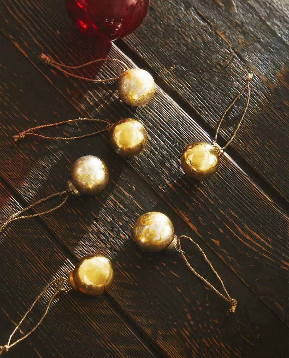 PACK OF CHRISTMAS BAUBLE DECORATIONS (PACK OF 6)