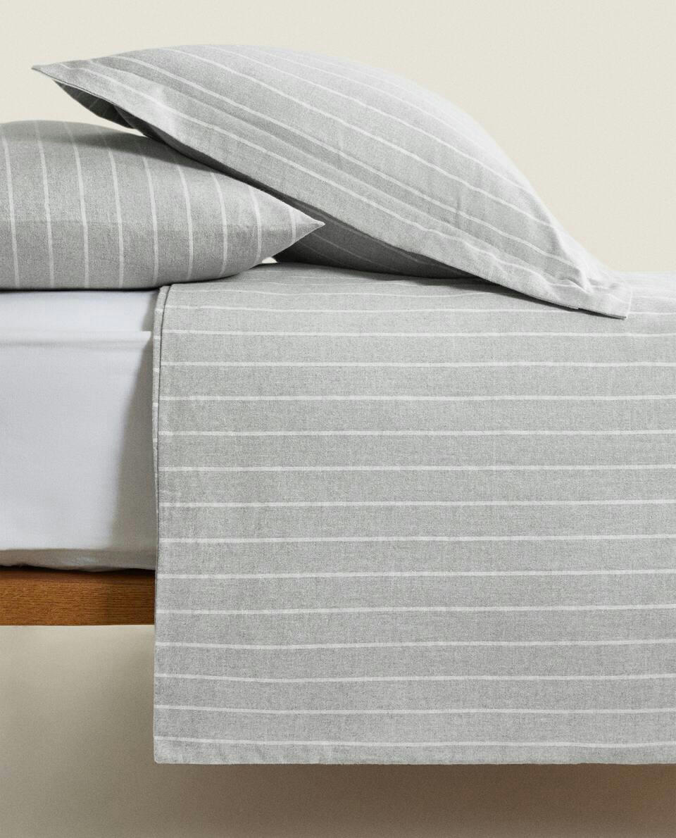 STRIPED FLANNEL DUVET COVER