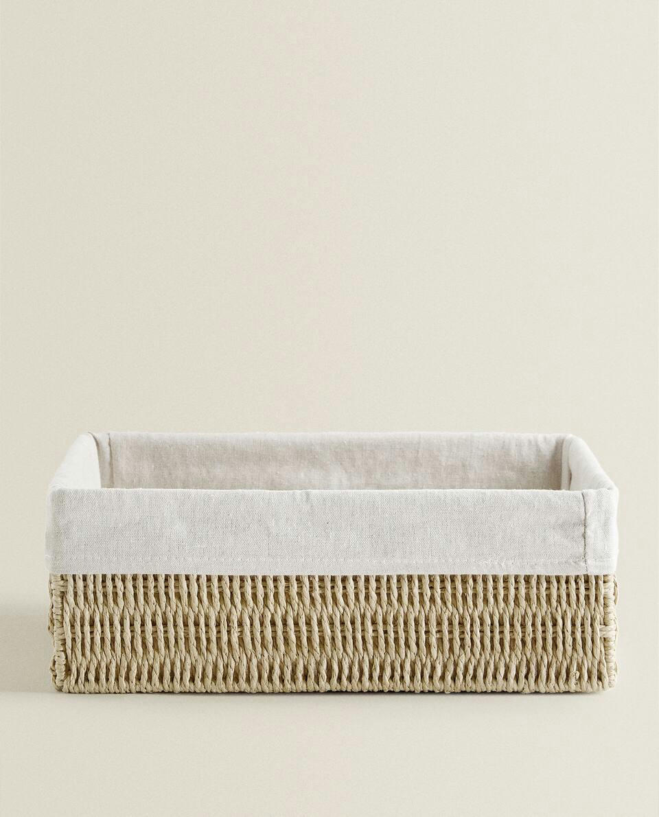 RECTANGULAR FABRIC INTERIOR BASKET
