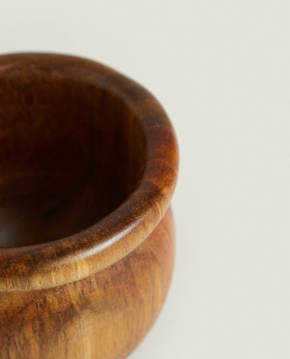 WOODEN PESTLE AND MORTAR