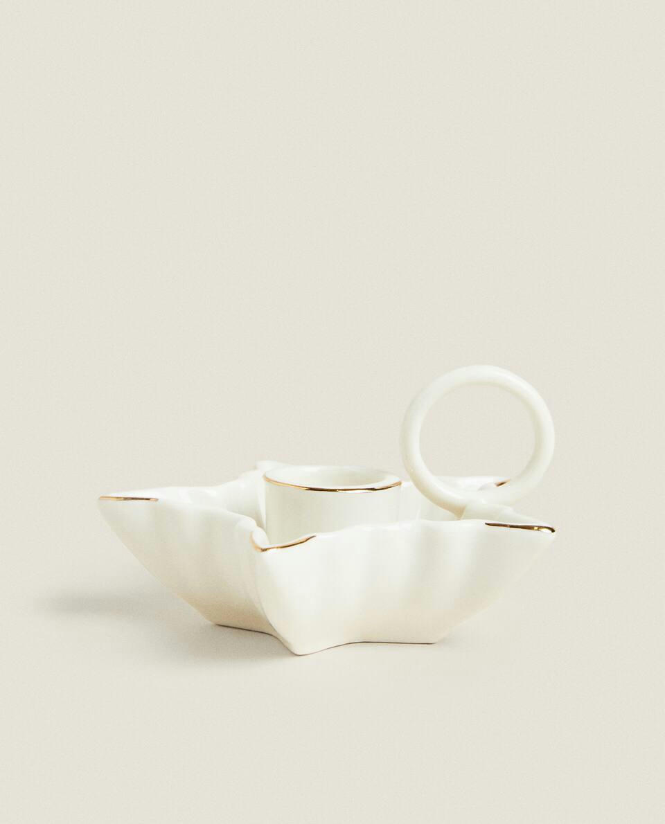 CHRISTMAS STAR CANDLEHOLDER WITH RIM
