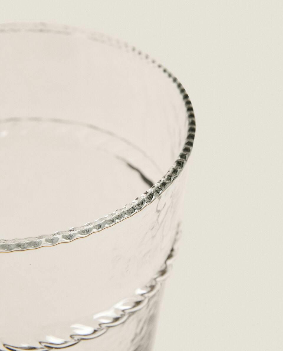 GLASS VASE WITH BORDER