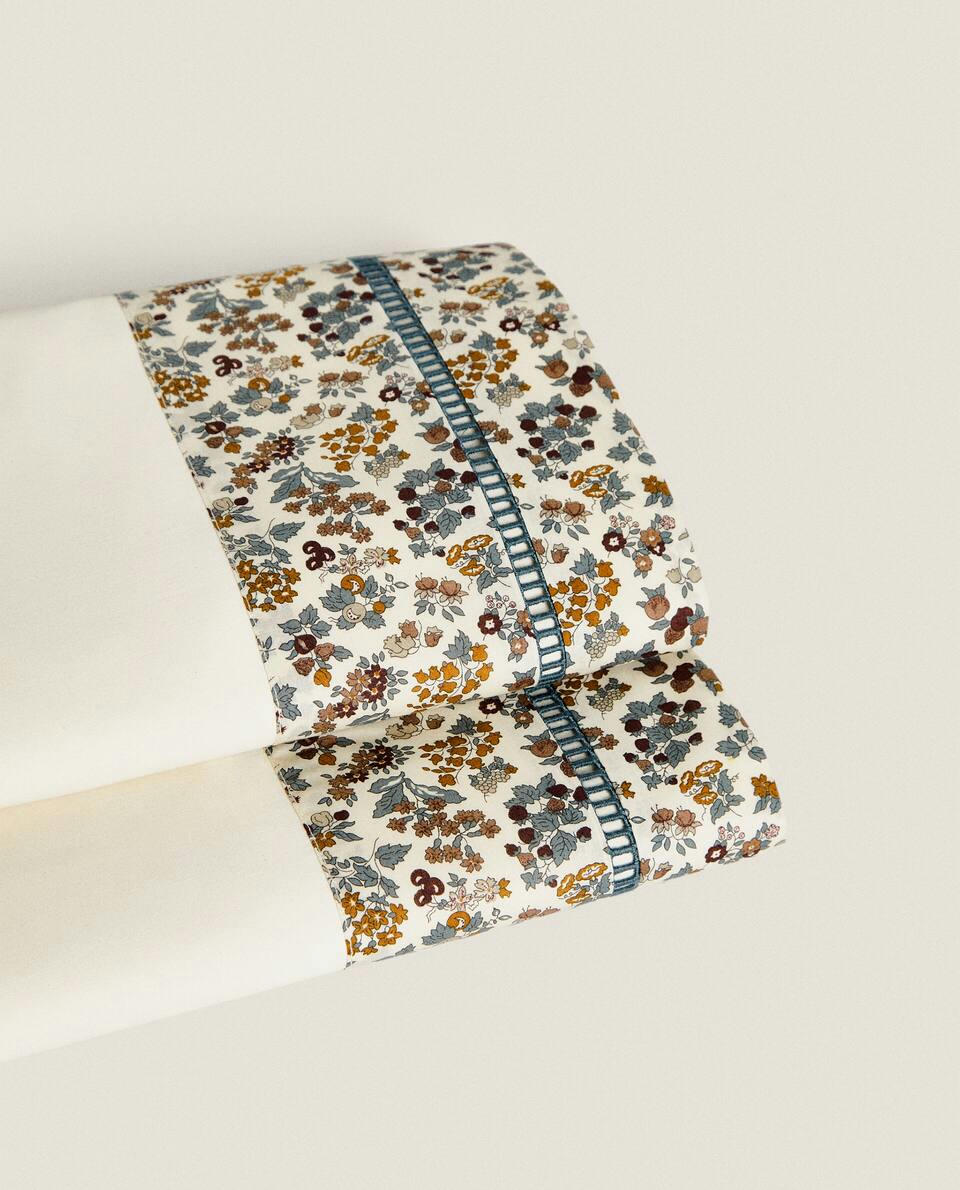 FLORAL PRINT FABRIC CHILDREN’S FLAT SHEET