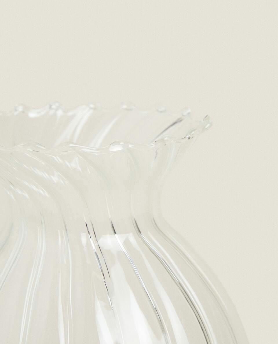 BOROSILICATE GLASS VASE WITH LINES