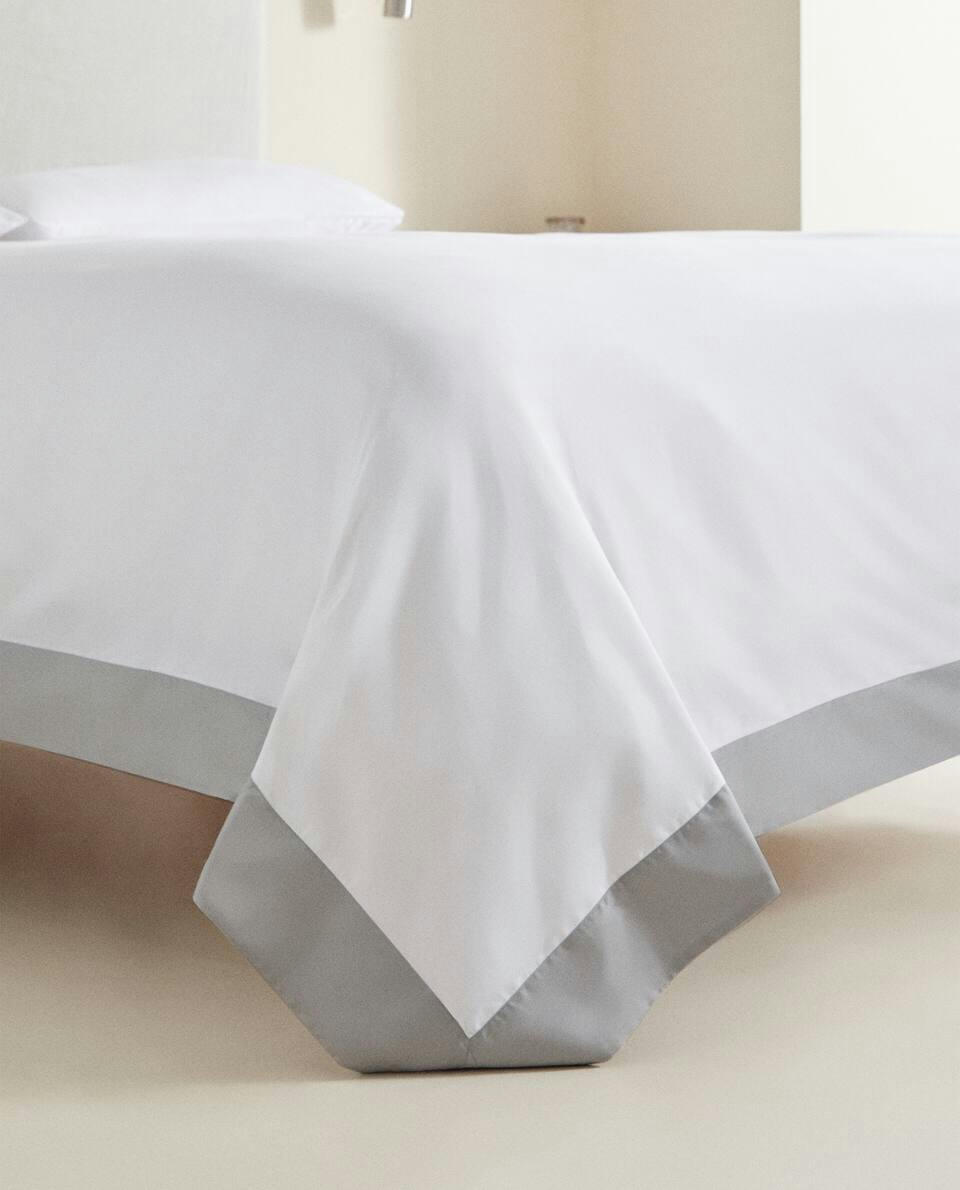 BORDERED SATEEN DUVET COVER