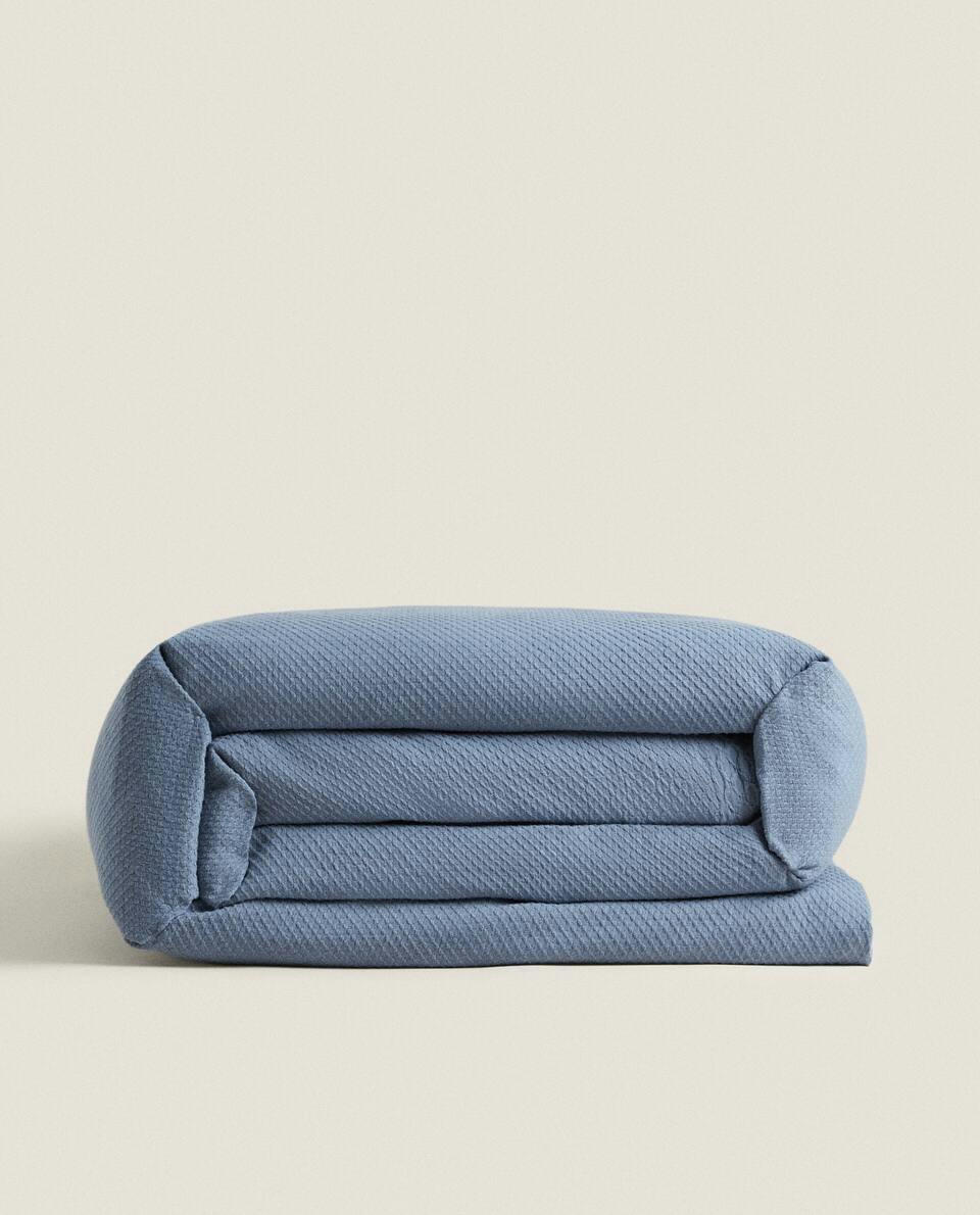 WAFFLE TEXTURE COTTON BEDSPREAD