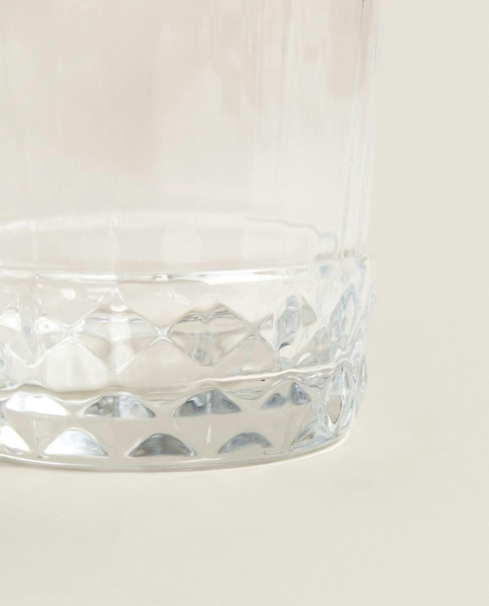 FACETED GLASS TUMBLER