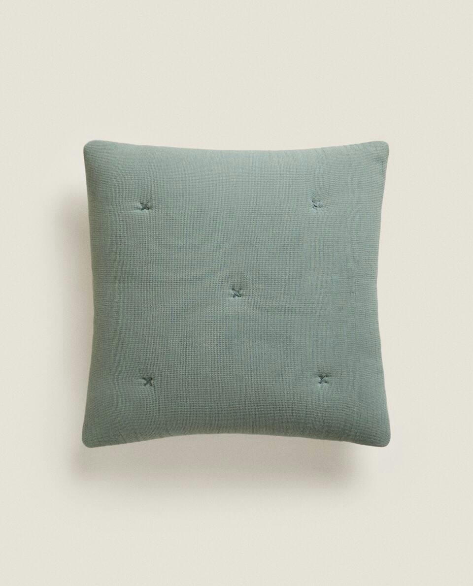 WAFFLE-KNIT CUSHION COVER