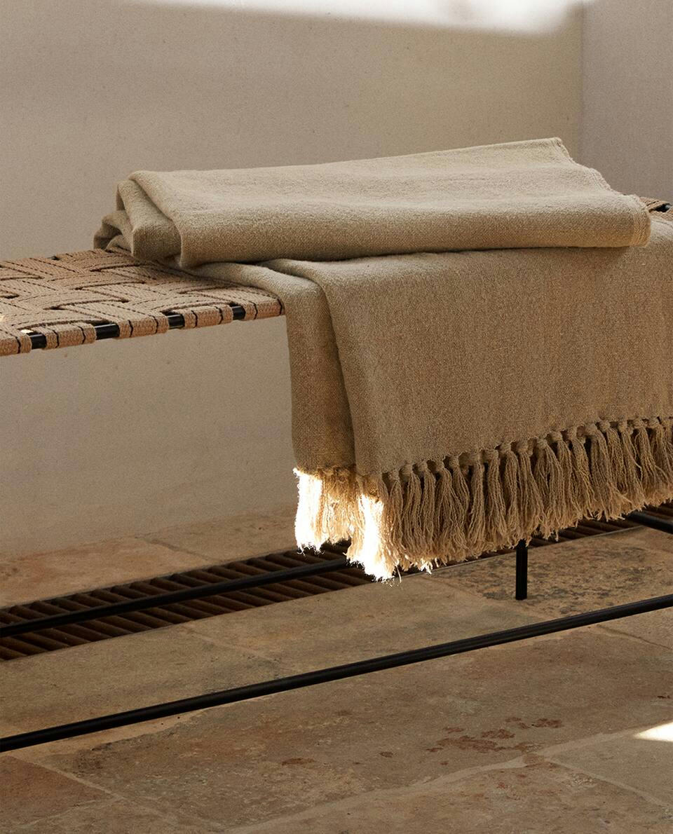 WOVEN JUTE METAL BENCH