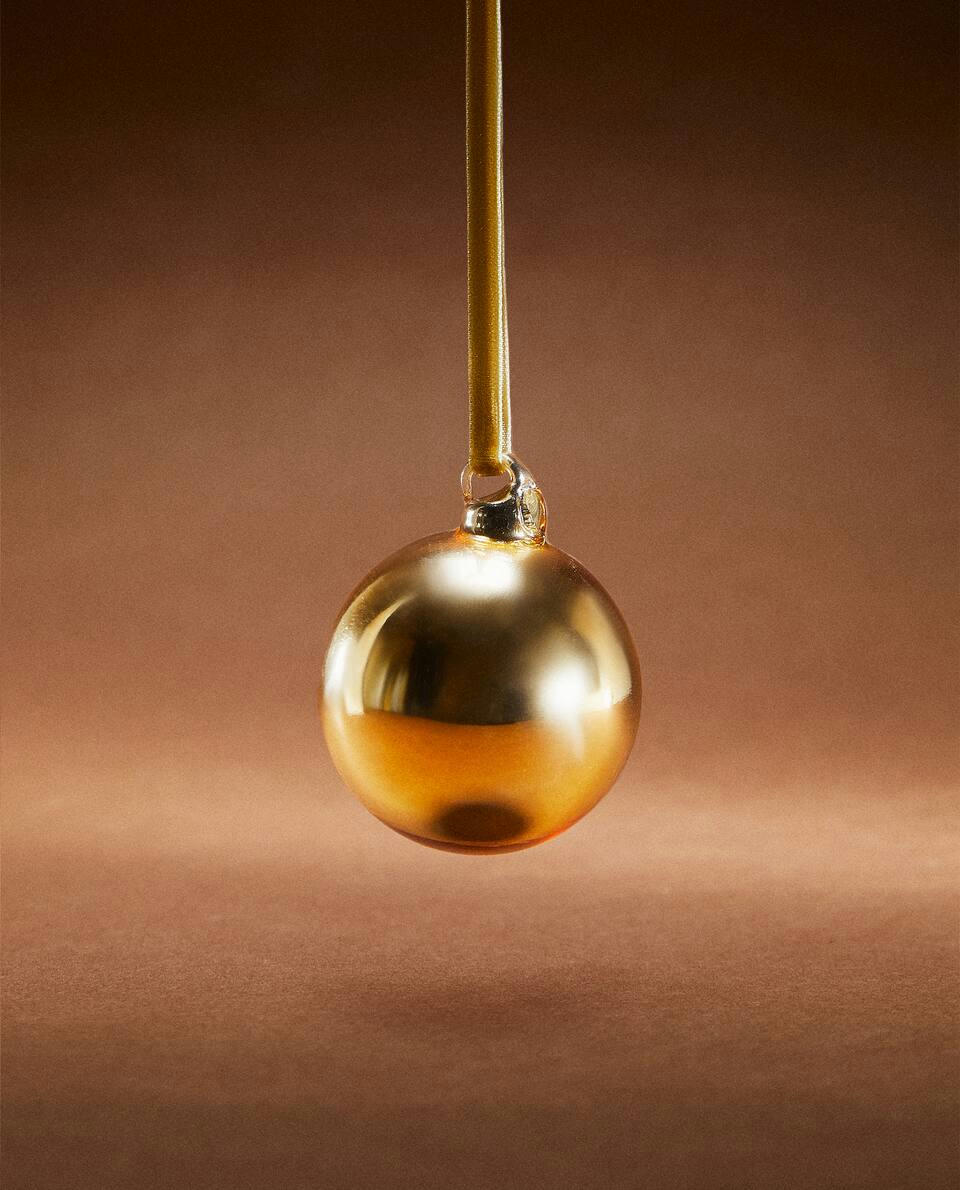 SPARKLY GLASS CHRISTMAS BAUBLE DECORATION