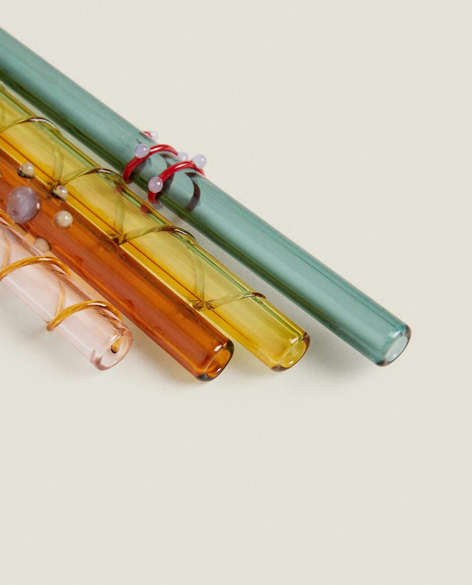 PACK OF BOROSILICATE GLASS STRAWS (PACK OF 4)