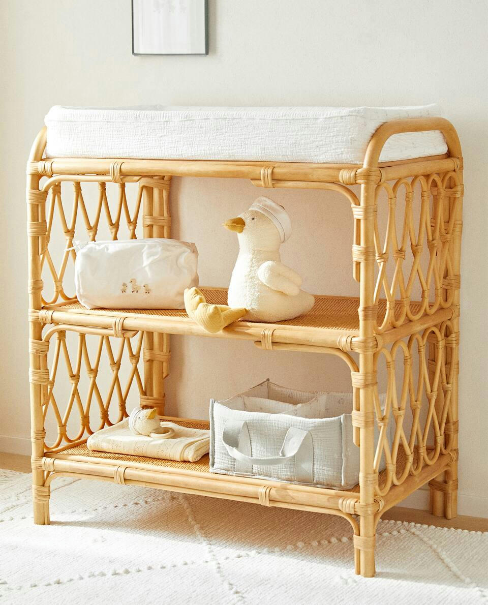 RATTAN BABY CHANGING TABLE