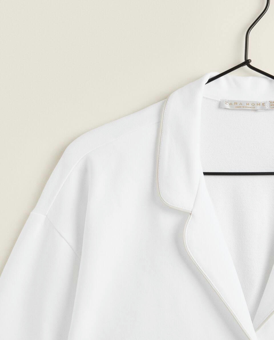 NAPPED SHIRT WITH TRIM