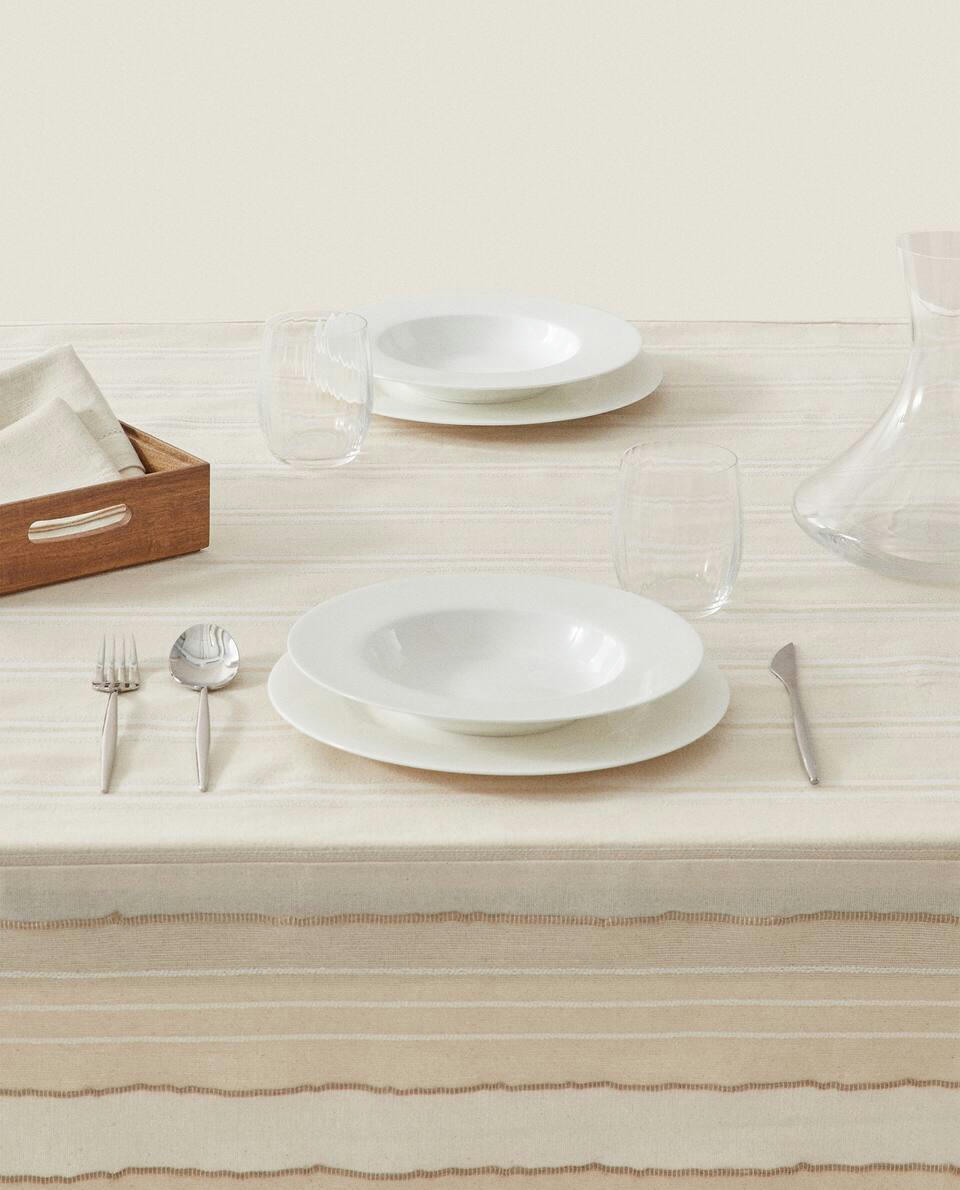 DYED THREAD COTTON TABLECLOTH