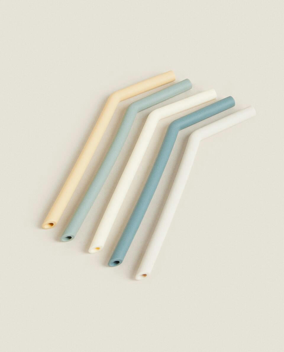 SILICONE STRAWS (PACK OF 5)