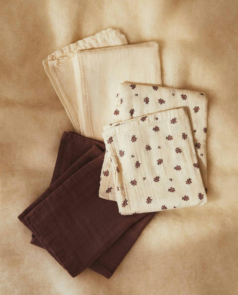 CHILDREN’S FLORAL MUSLIN CLOTH (SET OF 3)