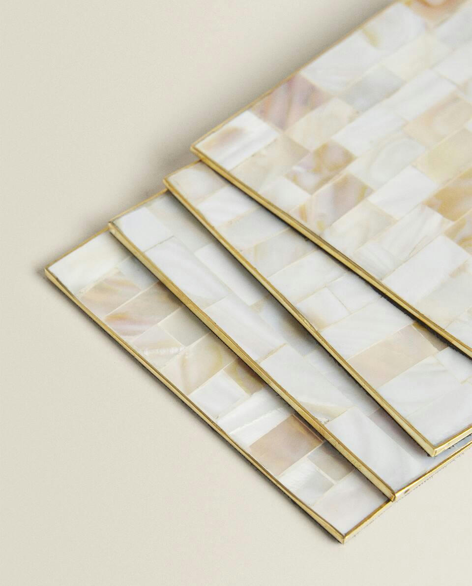 MOTHER-OF-PEARL COASTER (PACK OF 4)