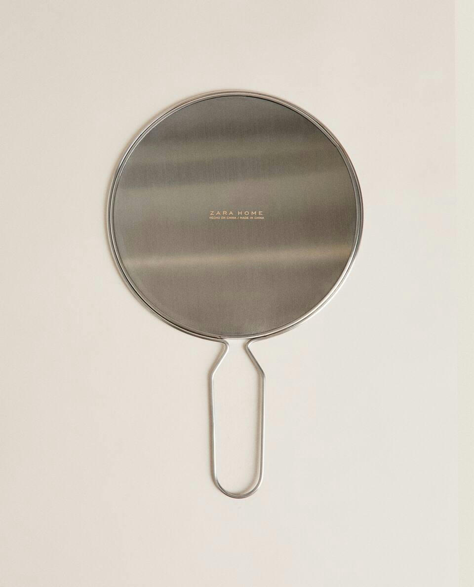 HAND-HELD MIRROR WITH STEEL FRAME