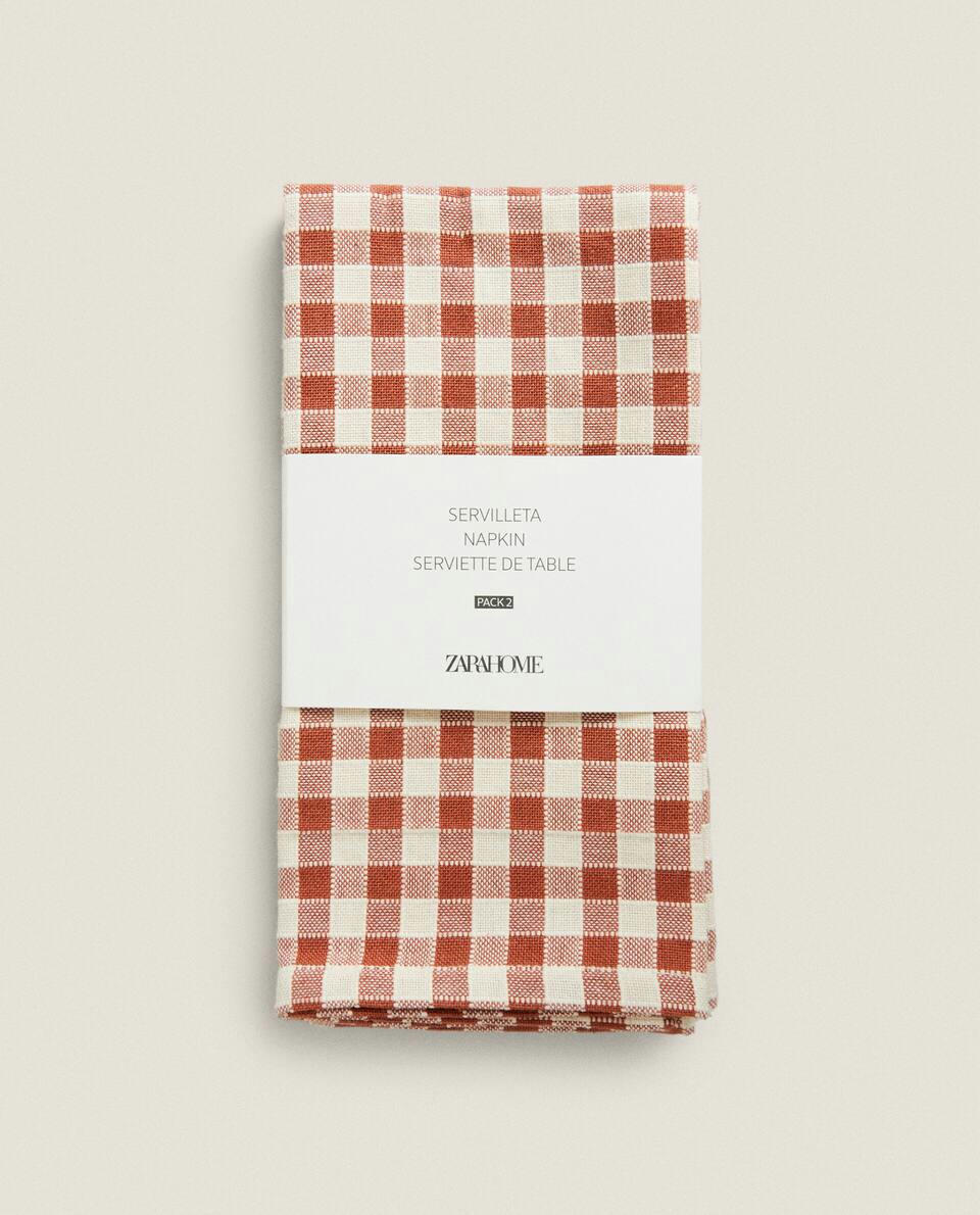 GINGHAM COTTON NAPKINS (PACK OF 2)