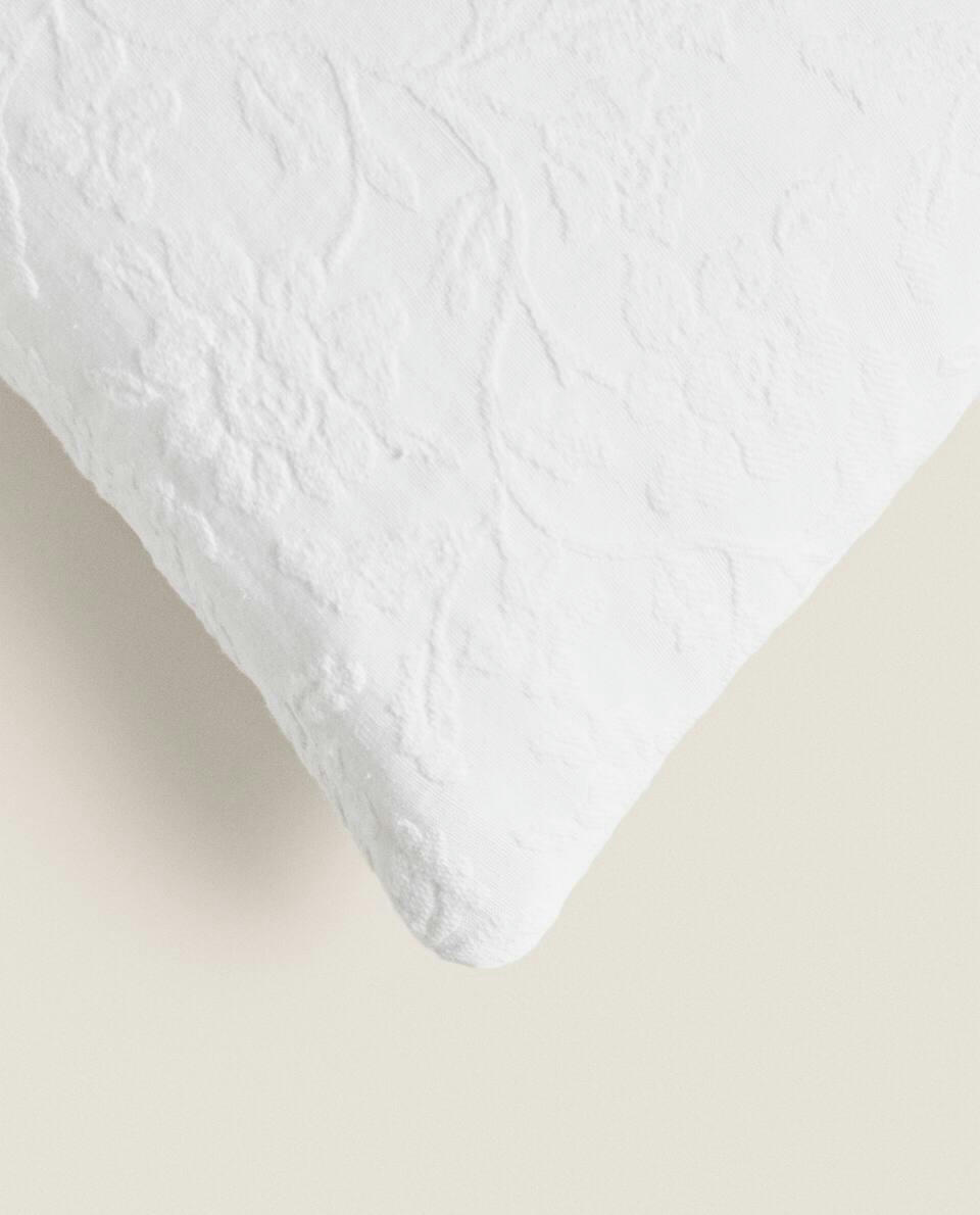 FLORAL EMBROIDERED CUSHION COVER